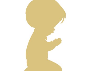 Praying Girl 1 Style Unfinished Wood Shape Cutout Variety Sizes USA Made