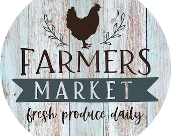 Farmers Market Fresh Produce Daily MDF Print Style 1