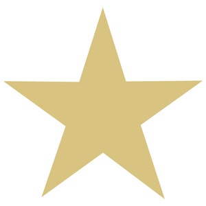 May include: A gold-colored star shape with five points, set against a white background. The star has a solid fill and a simple, clean design, suitable for various decorative or symbolic uses.
