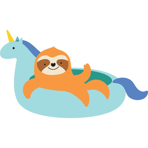 Unicorn Float With Sloth MDF Print Style