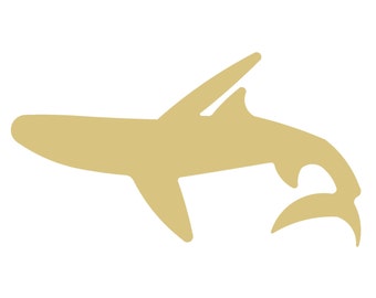 Shark Style 4 Unfinished Wood Shape Cutout Variety Sizes USA Made Fish Theme Nautical Decor