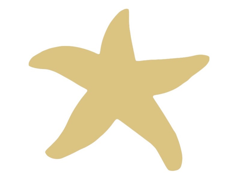 Starfish Style 1 Unfinished Wood Shape Cutout Variety Sizes USA Made Fish Theme Nautical Decor