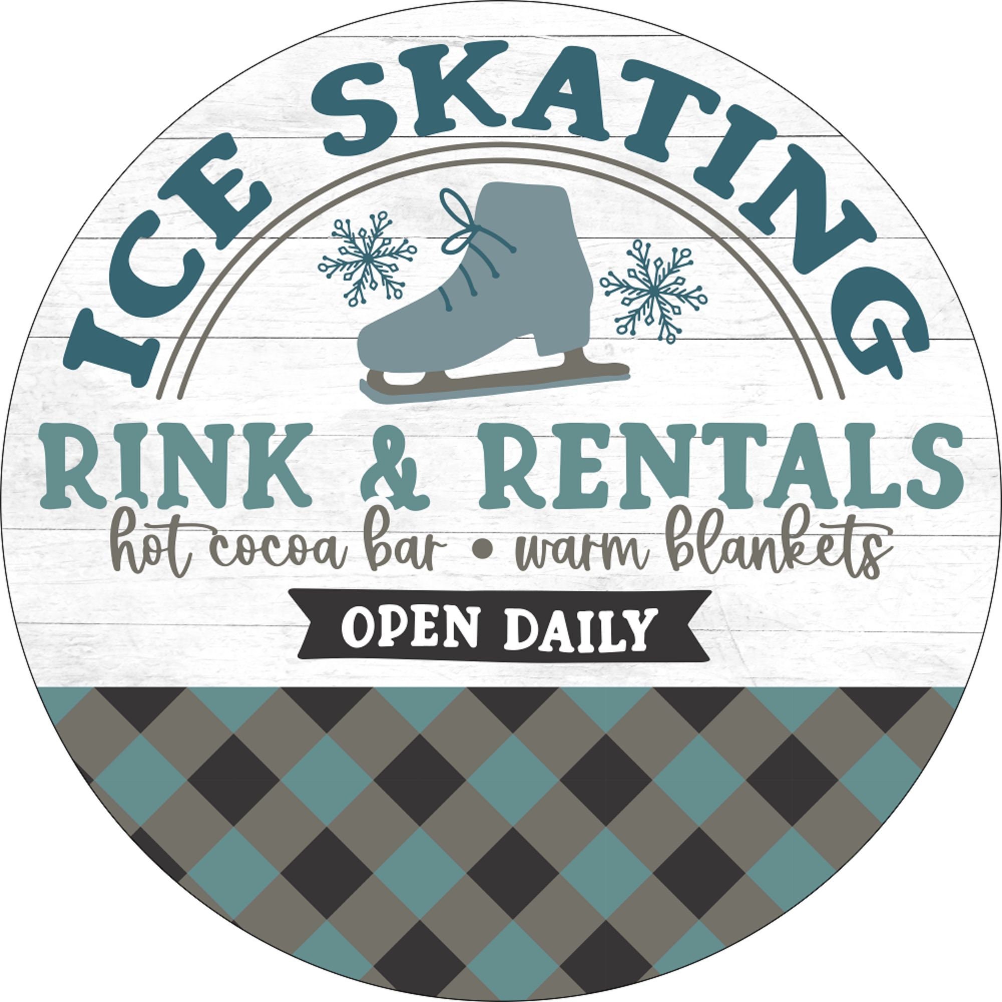Roller Rink Skate Rentals Sign Ice Skating Rink and Rentals MDF Print Style 1 - Etsy