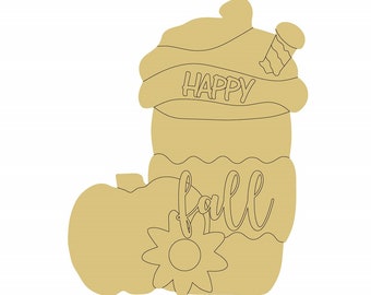Happy Fall MDF Wood Door Hanger - DIY Craft Art