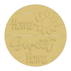 3D Home Sweet Home Cutout Onafgewerkt hout Home Decor Herfst Zonnebloem Deur Hanger MDF Vorm Canvas Stijl 11