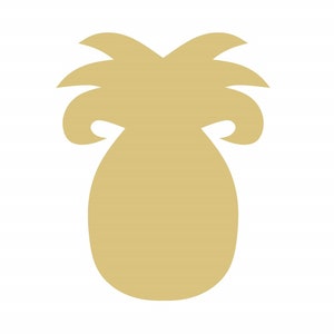 May include: A beige silhouette of a pineapple with a stylized top.