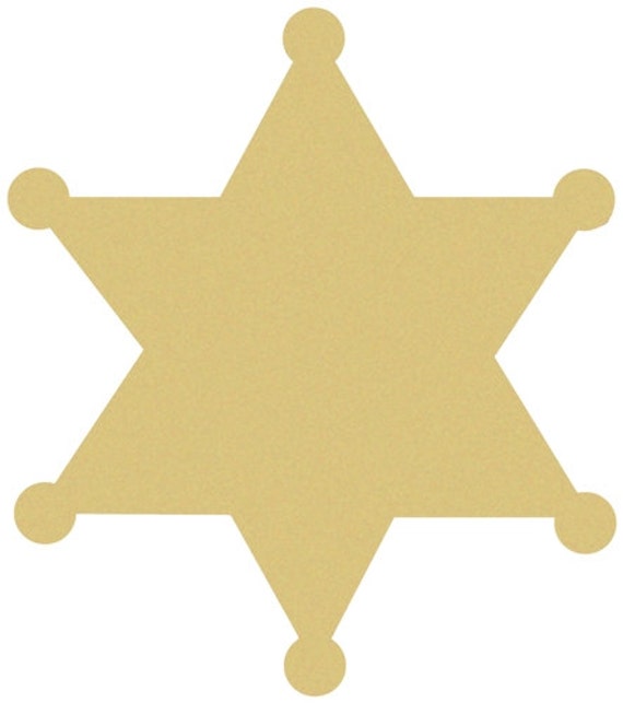 Sheriff Star Unfinished Wood Shape Cut Out Variety Sizes USA Made Western Theme