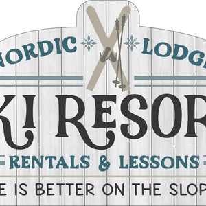 Nordic Lodge Ski Resort MDF Print Style 1
