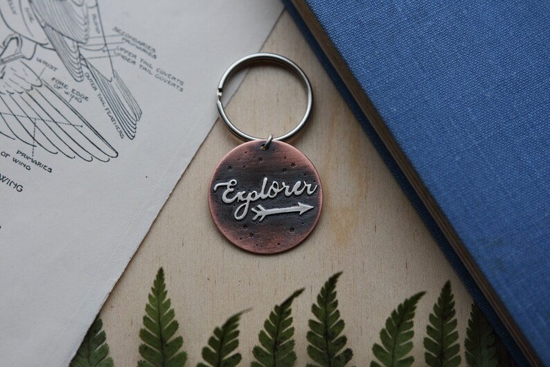 Name Tag Silver Arrow Wanderlust Gift Collar Charm Explorer Dog Tag Handmade