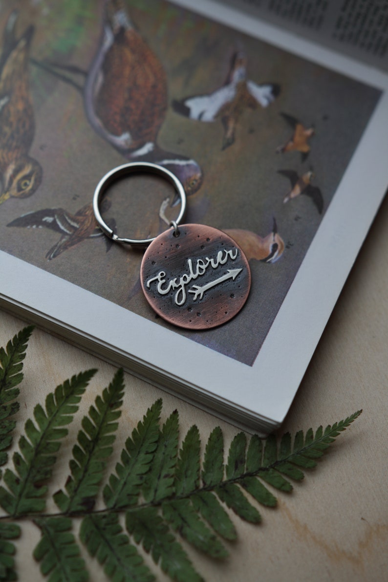 Name Tag Silver Arrow Wanderlust Gift Collar Charm Explorer Dog Tag Handmade