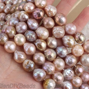 11-14x10-15mm Natural Freshwater Pearls,Edison Pearls,Irregularly Shaped Light Color Pearls,Wholesale Loose Beads--15.5 inches--ADS0010-2