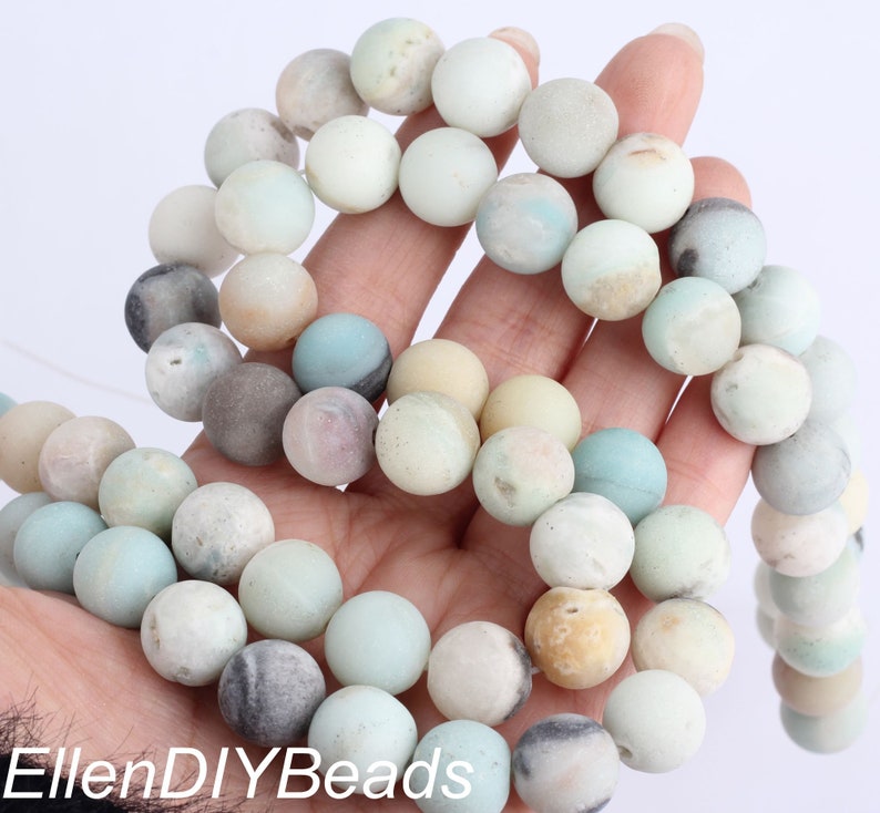4/6/8/10/12mm Frosted Matte Colorful Amazonite Beads, Round Smooth Gemstone Beads, DIY Jewelry Making, Wholesale Loose Beads-15inches-MS0023 image 7