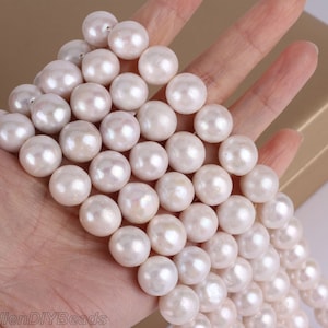 12-14mm Natural White Nucleated Freshwater Pearl ,High quality Near Round Edison Pearl,Loose Beads For Jewelry Making,Wholesale Pearl-ADS005