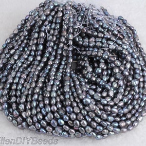 Pfau schwarze Süßwasserperlen, Nugget Perle Perlen, DIY Schmuckherstellung, 6-7 mm loser Perlenstrang, Schmuck Versorgung, Großhandel Perlen--LN004-13