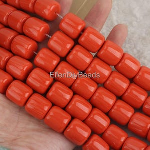Good Quality Column Tube Acrylic Coral beads, Orange  Acrylic Cylinder Beads, Gemstone Beads For Jewery Necklace- -16x15mm--15inches---BC032