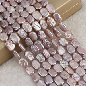 13x18mm Natural Purple Rectangle Freshwater Pearl Beads, Good Luster Loose Pearl, For Jewelry Making, Wedding Pearl, Beading Supplies--YX002