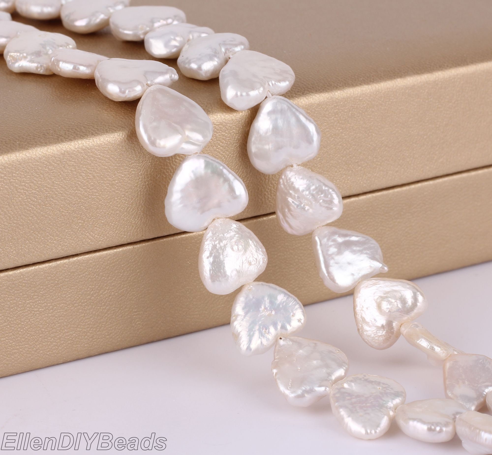 12mm Good Quality Natural Heart Shape White Freshwater