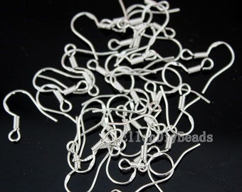 20 Pairs Good Quality Silver Earrings Wires, Earrings Wire Hoops, Earrings Wires, For DIY Jewelry Making Supplies, Charms Supplies-----BN025