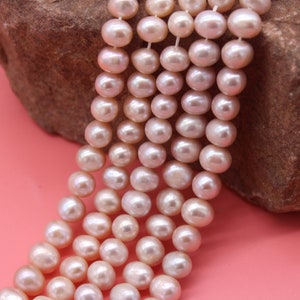 7-8mm Real Freshwater Potato Pearl Beads,Natural Purple Pearl Beads,Loose Pearl Bracelet Necklace Jewelry Supplies-15-15.5inches-FP136