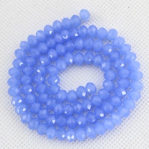 6mm Shiny Blue Rondelle Faceted Beads, Blue Crystal Beads, Crystal Gemstone Beads,Jewelry Supplies, Loose Bead Strings,Wholesale Beads-BR018