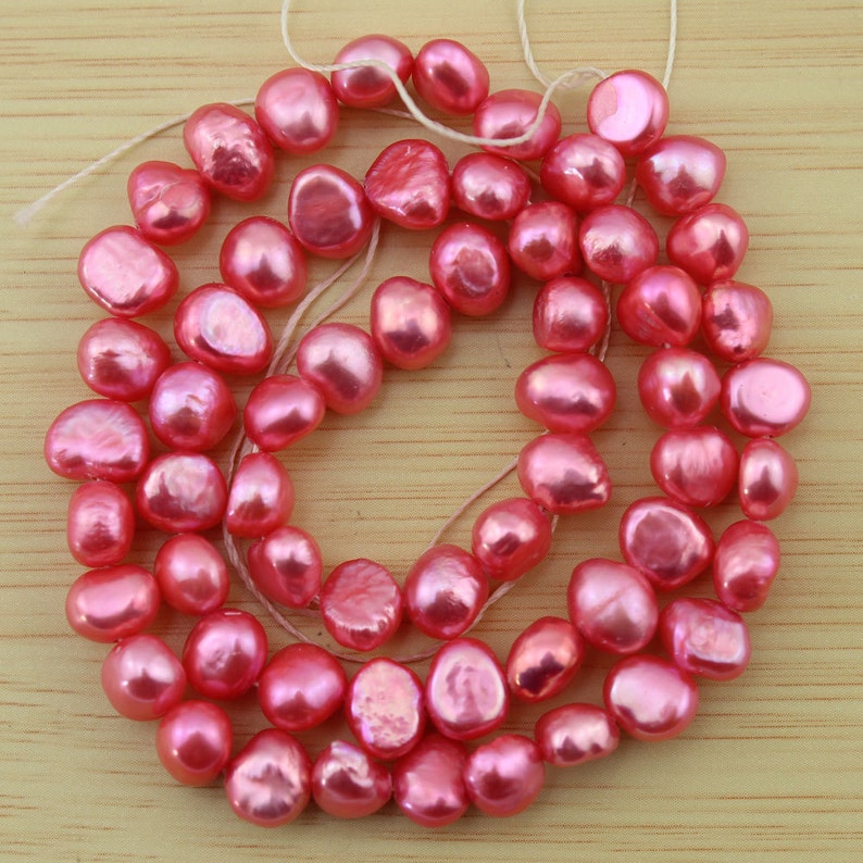 6-7mm Pink Baroque Nugget Pearls,Real Freshwater Pearl Beads, Loose Pearl Beads,Pearl For Design Necklace Bracelet 60Pcs-15 inchesFS89 image 1