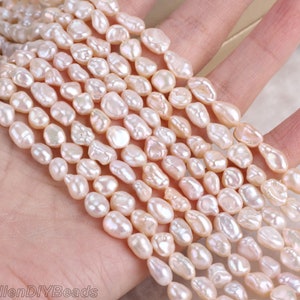 6-7mm Pink Pearls, Natural Pink Freshwater Pearls, Wedding Pearls, Full Strand, Pearl Necklace, DIY Pearl Supplies--15inches--CHL0052
