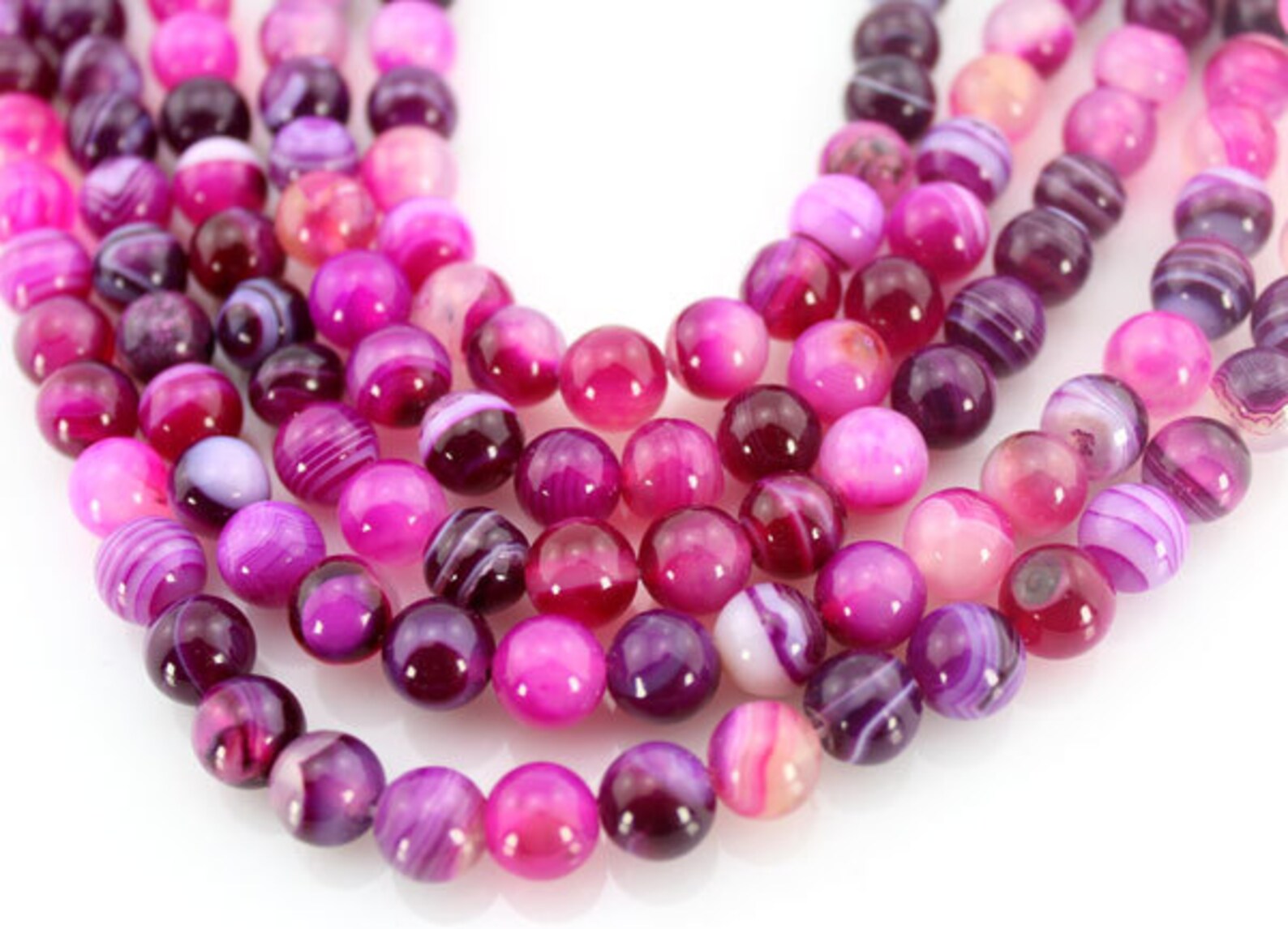 8mm Purple Agate Beadsfull Strandagate Beads round Agate Etsy