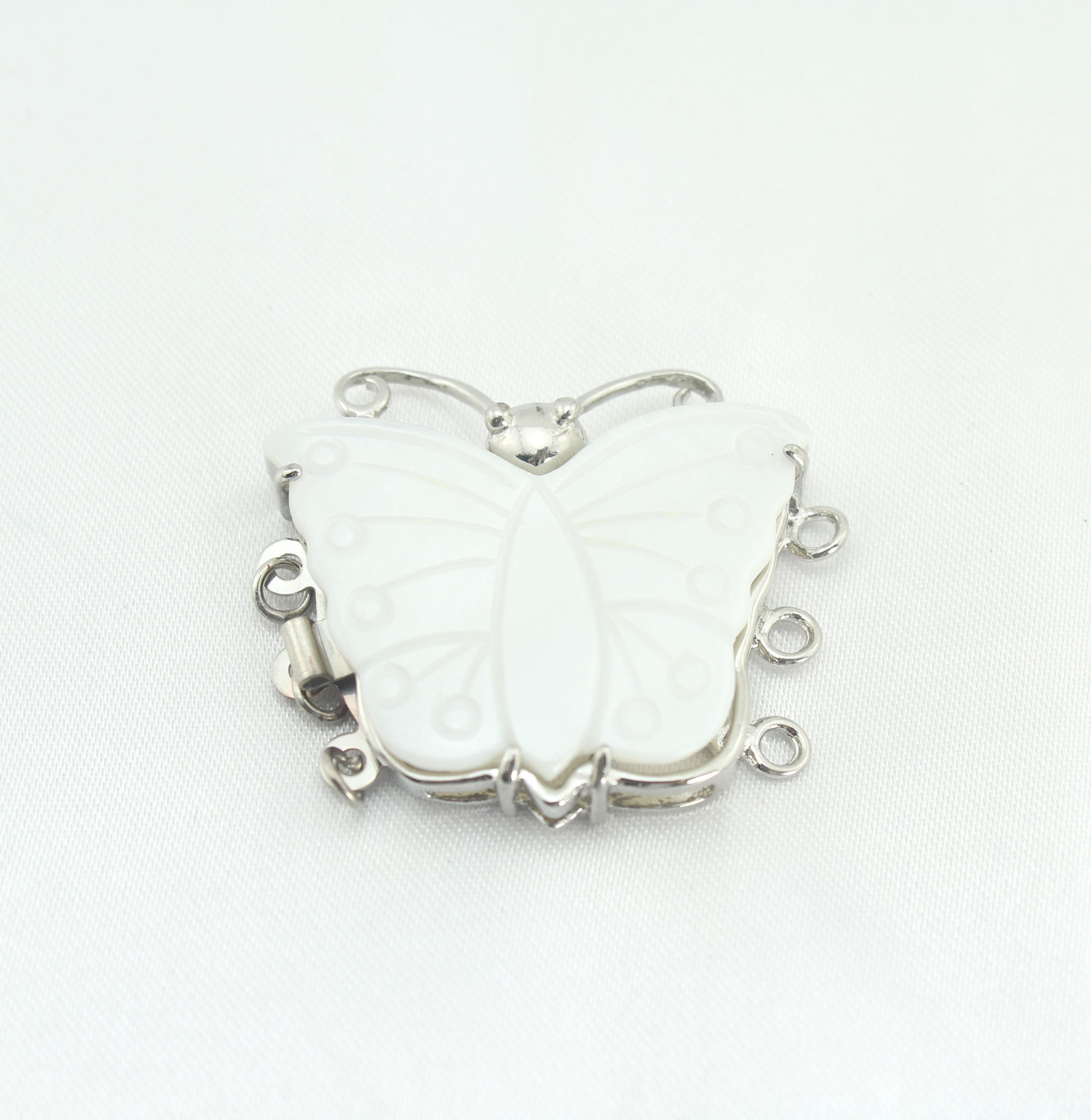 Shell Clasp 31x36mm Cute Mother of Pearl Clasp, White Butterfly Shell Clasp, 3 ...