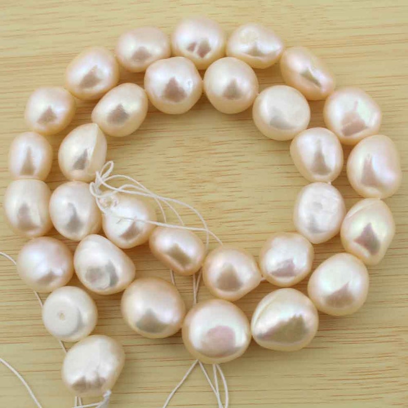 AA12-15mm Baroque Pearl Beads,Freshwater Natural Pearl Beads,Pink Pearl Beads,One Full Strand,Gemstone Beads--30 Pieces---15.5 inches--FS99