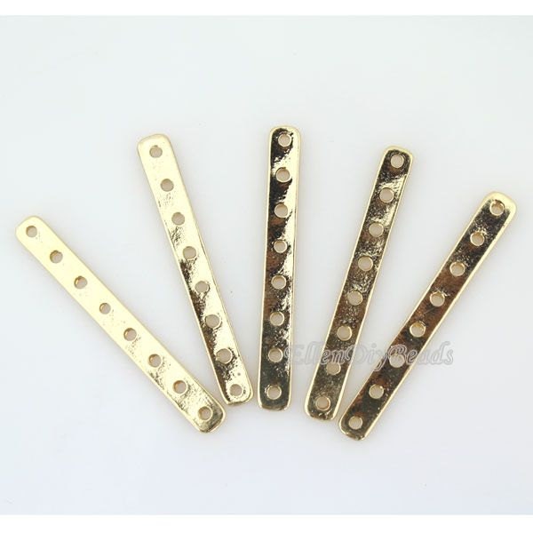 Barre d'espacement plate à 8 trous, fabrication de bijoux pour collier et Bracelet, 10 pièces de barre de séparation de bijoux à 8 brins de haute qualité-BN022