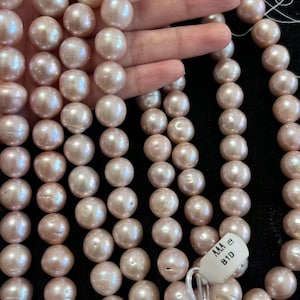 11-14mm Large Natural Edison Round Pearl Beads, Round Freshwater Pearl Beads,Loose Pearl Beads,Pearl Jewelry,Full strand--15.5inches-ADS001