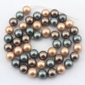 Cuentas de concha de colores variados de 8 mm: hebra redonda para hacer joyas