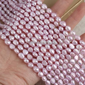 6-7mm Lavender Freshwater Pearls, Nugget Pearls, Loose Pearls, Wedding Jewelry, Loose Pearl Supplies, DIY Jewelry Making--53pcs--LN004-7