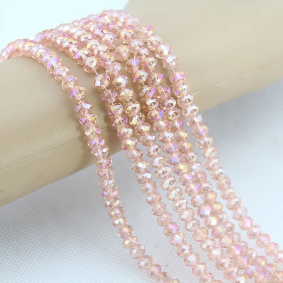 Buy Sparkle Pink Faceted Crystal Beads: 6mm Rondelle, Full Strand