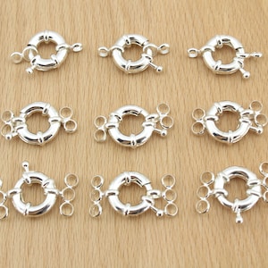1.2,3 row Jewelry Clasp,13mm Silver Plated Spring Clasp, Round Clasp,  High Quality Clasp, Clasp for Necklace/Bracelet Jewelry -Bn047