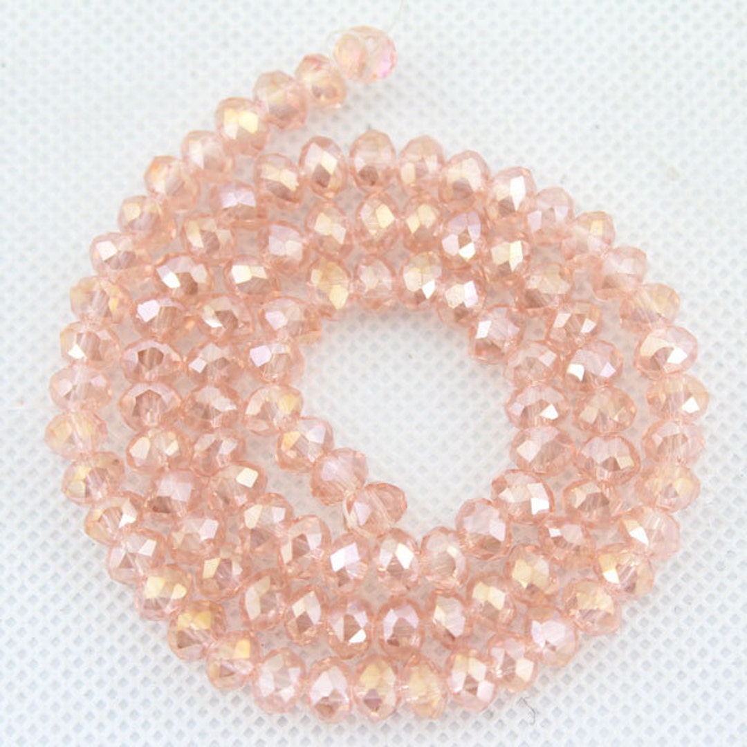 ♥ Buy Sparkle Pink Faceted Crystal Beads: 6mm Rondelle, Full Strand