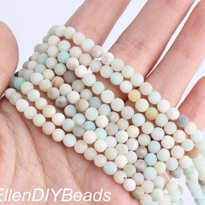 4/6/8/10/12mm Frosted Matte Colorful Amazonite Beads, Round Smooth Gemstone Beads, DIY Jewelry Making, Wholesale Loose Beads-15inches-MS0023 image 4