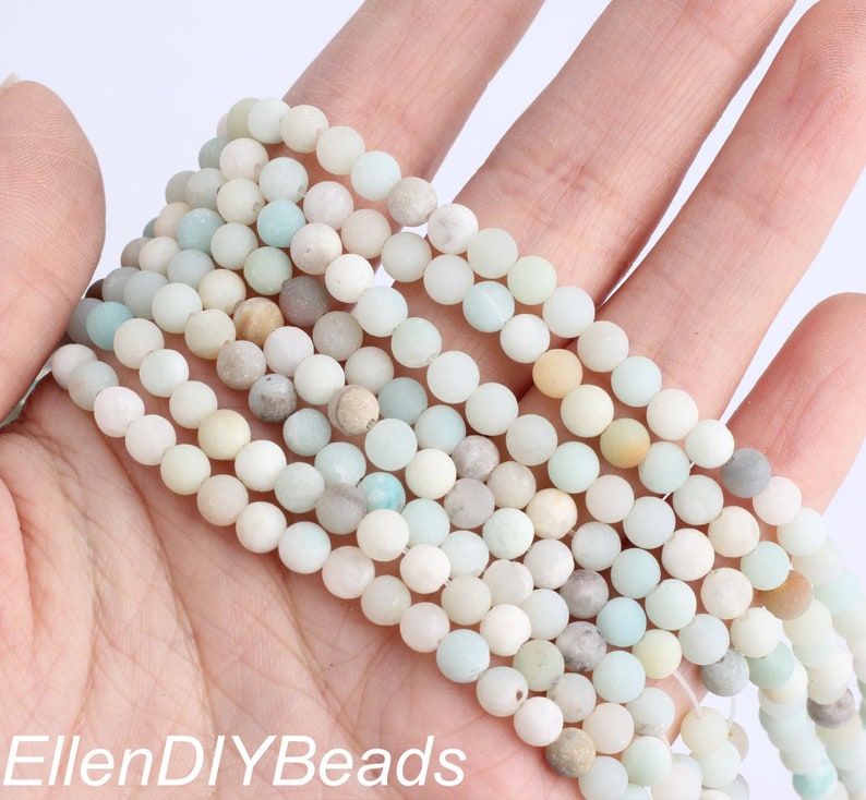 4/6/8/10/12mm Frosted Matte Colorful Amazonite Beads, Round Smooth Gemstone Beads, DIY Jewelry Making, Wholesale Loose Beads-15inches-MS0023 image 4