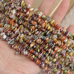 6x8-10x17mm Unique Colorful Keshi Pearls, Rare Pearls, Cornflake Pearls, Jewelry Making, Loose Beads Supplies, Wholesale Loose Pearl-ZS005-1