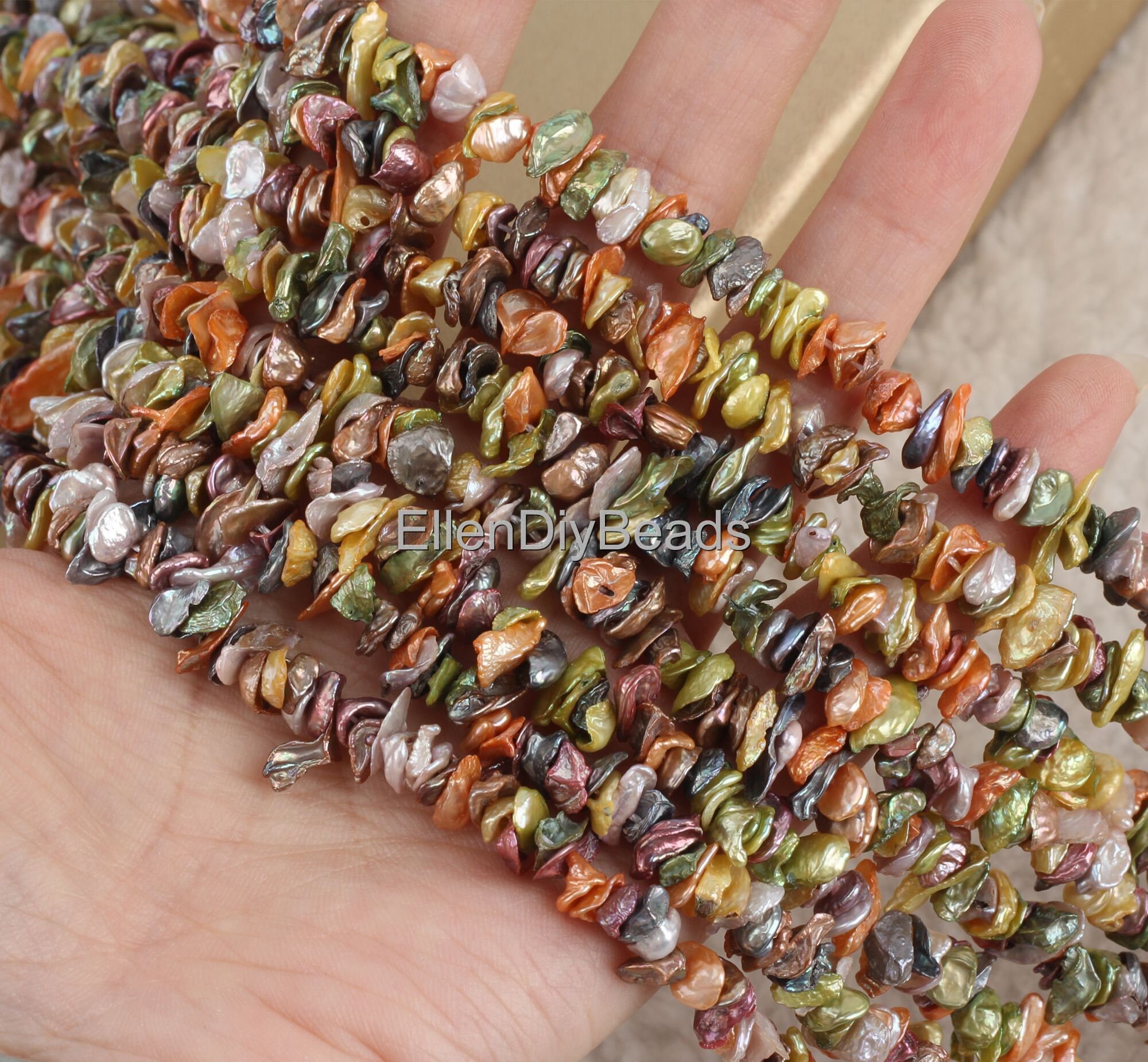 10 Perles Keshi De Tahiti Percées – Ensemble Neuf Sans Emballage, Perles Naturelles