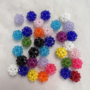 15mm 10pcs Handmade Multicolored Crystal Balls,Round Glass Beads,Necklace/Earring Charms