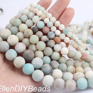 4/6/8/10/12mm Frosted Matte Colorful Amazonite Beads, Round Smooth Gemstone Beads, DIY Jewelry Making, Wholesale Loose Beads-15inches-MS0023 image 3