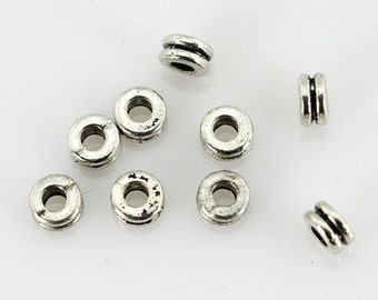 Perles rondes en métal plaqué argent antique (6 mm) G33508 Perles rondes en métal plaqué argent antique (6 mm) G33508