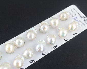 13-15x18-21mm Smooth Natural White Freshwater Pearl, Matching Pair Fireball Pearls, Large Baroque Irregular Shape Pearls, Bulk Pearls--FP002