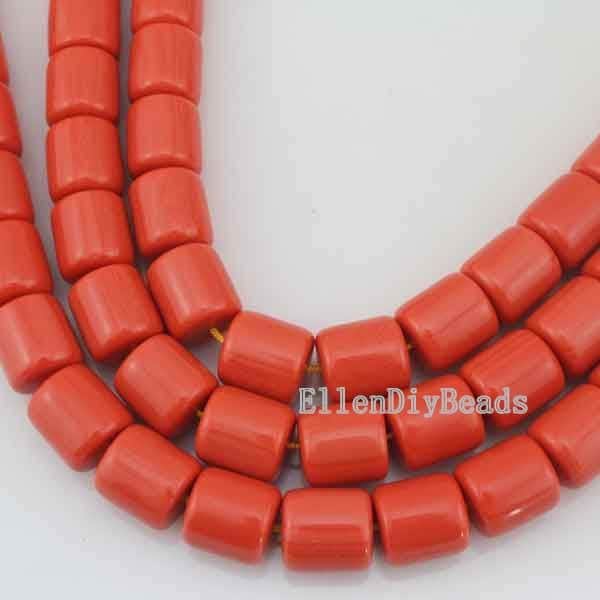 Coral Resin Beads: Multi Color Nepal Style, 15 inch Strand