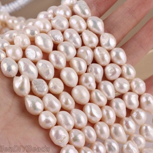 11-12mm Nugget Baroque Pearl Beads,Natural White Freshwater Pearl Beads,Loose Pearl For  Jewelry Necklace Bracelet-30 Pcs-14inches-LN003
