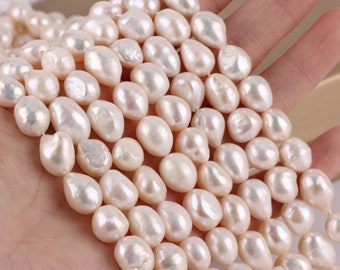10-11mm Nugget Baroque Pearl Beads,Natural White Freshwater Pearl Beads,Loose Pearl For  Jewelry Necklace Bracelet-30 Pcs-14inches-LN003