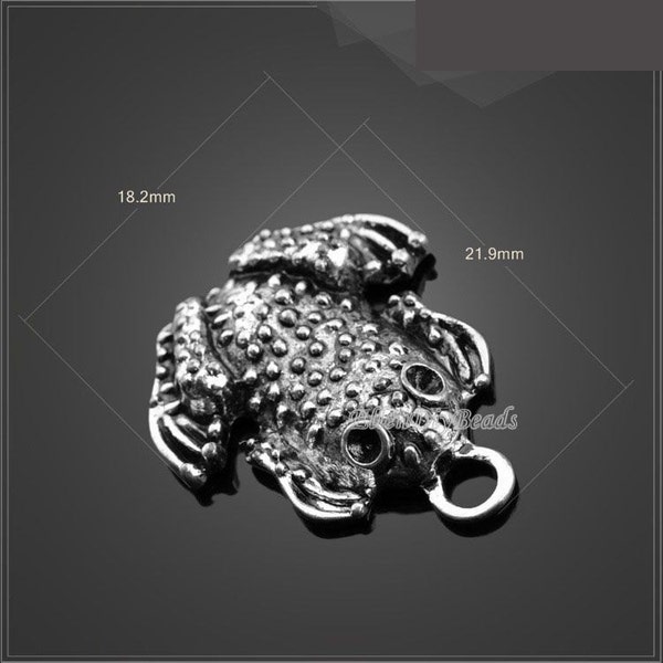 8 Pcs,Lucky horned Toad Antique Silver Charms,Lucky Toad  Charms,Tibetan Silver Tone Pendant Charms,Jewelry Findings,DIY Accessories--BF141