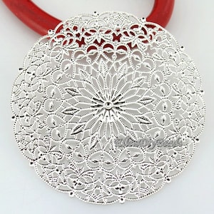 5 Pieces Silver Plated Filigree Brooch Flower,Vintage Style Flower Filigree Jewelry Connectors Setting,Filigree Connector Findings,BN034