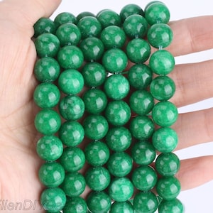 4/6/8/10/12mm Optimal Green Jade Beads, Polished Round Green Gemstone Beads, Loose Smooth and Round Jade, Full Strand---15 inches---STN00189